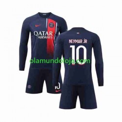 Camisola Paris Saint-Germain Neymar Jr 10 Criança Equipamento Primeiro 2023-2024 Manga Comprida